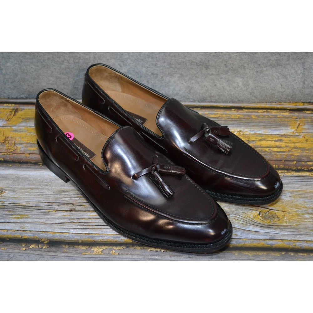 Johnston & Murphy Shoes Mens 13 D Brown Leather Tassel Loafers Dress 93630